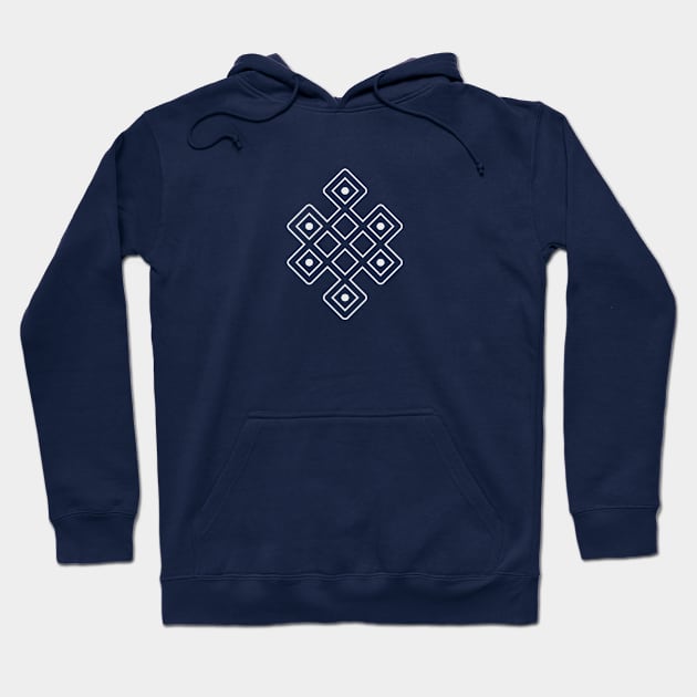 Tibetan Endless Knot - Silver Hoodie by footloosefabric